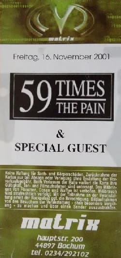 16.11.2001 - 59 Times the Pain - Bochum Matrix