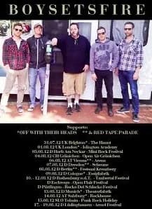 09.08.2012 - Boysetsfire / Off With Their Heads / Red Tape Parade - Köln Essigfabrik 