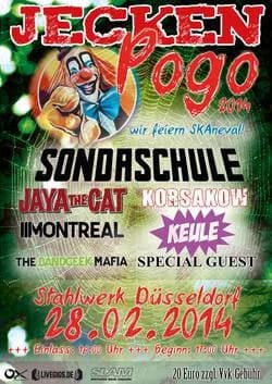 28.02.2014 - Jecken Pogo u.a. mit Sondaschule, Massendefekt, Jaya the Cat – Düsseldorf Stahlwerk