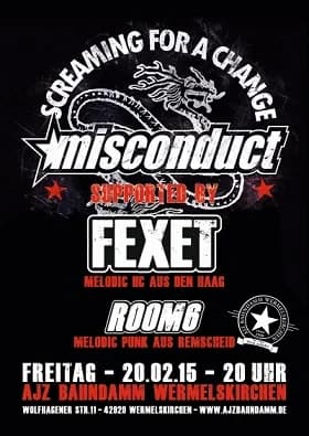 20.02.2015 - Misconduct / Fexet / Room6 - Wermelskrichen AJZ Bahndamm
