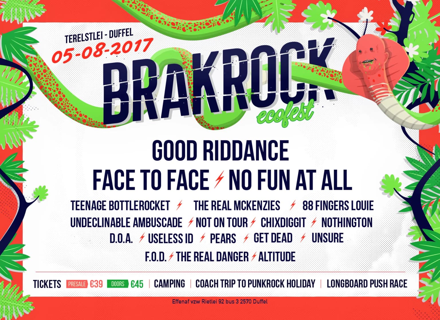 05.08.2017 - Brakrock Festival mit Get Dead, Teenage Bottlerocket u.a. - Belgien, Duffel