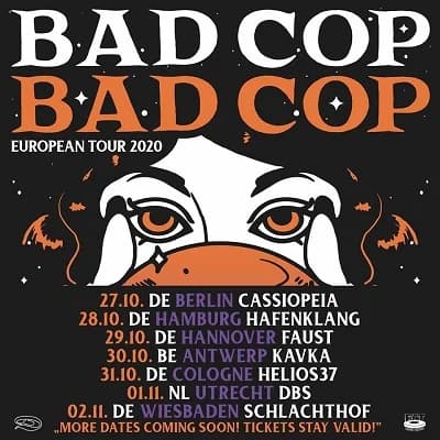 Bad Cop / Bad Cop: Tourverlegung ans Jahresende