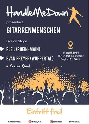 Ein Termin zum Vormerken: Gitarrenmenschen auf der Bühne