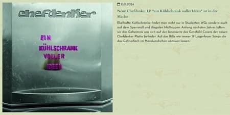 Chefdenker: Ein Album, ein Kühlschrank